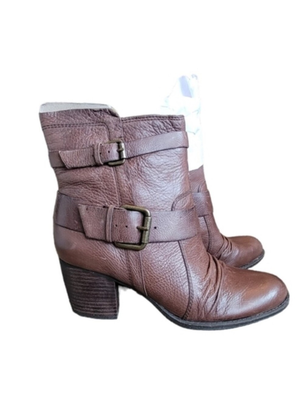 Anthropologie Naya Virtue Heel Bootie Brown Leather Boots Women's 8.5 NWOT